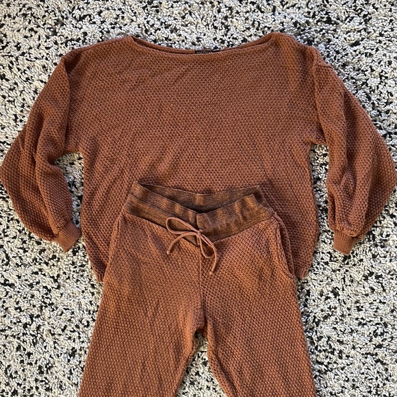 Nasty Gal Pants - Nasty Gal Cozy Lounge Jogger Set—Small, Brown